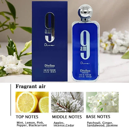 100ml/ 3.4oz Original 9PM/9AM Men's Perfume Arabian Perfume Light FragranceLong-lasting Fragrance Pheromone Charming Charm Gift