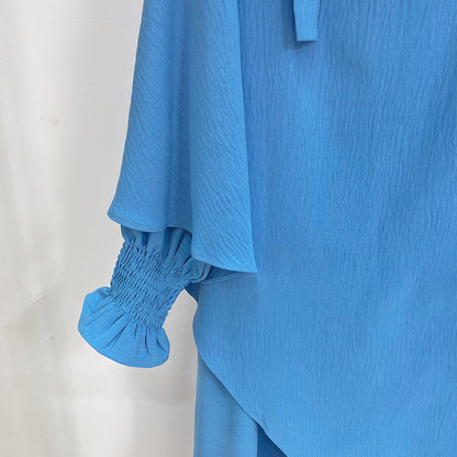 Abaya and Khimar Set Jilbab 2 Piece Ramadan Long Hijab Dress Muslim Prayer Clothes Jilbabs for Women Turkey Islam Dubai Outfit